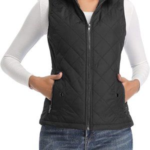 Free Country Vest Women's Puffy Warm Black Material Front Zipper XXL